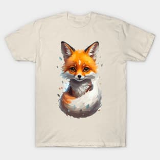 Cute Kawaii Adorable Fox Animal Illustration T-Shirt